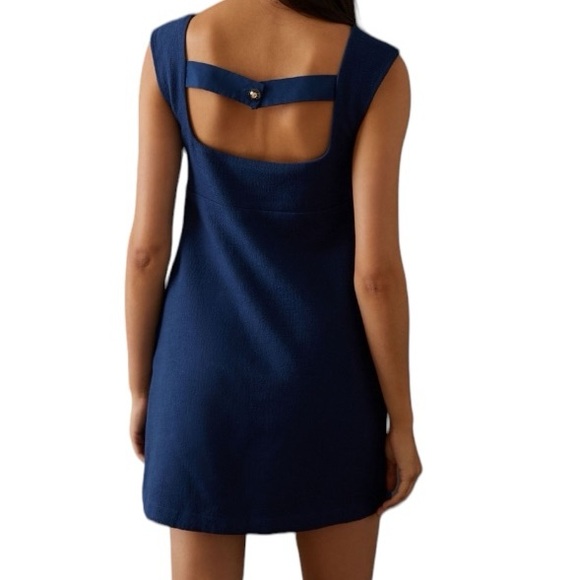 Maeve Plus Anthropologie Blue Mini Shift Dress Size 14  wedding Shower - Picture 4 of 12